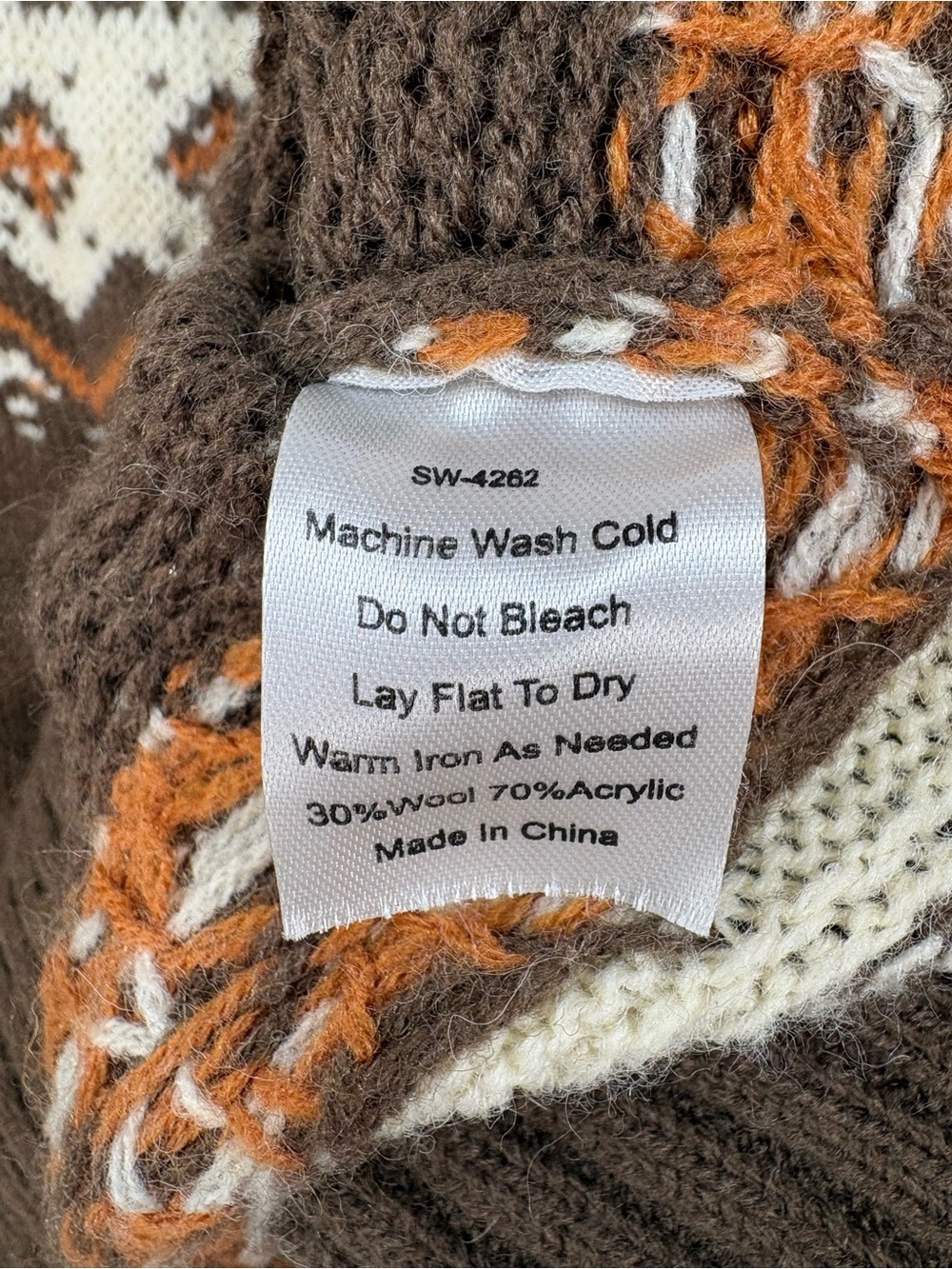 Kiel James Patrick Cozy Cabin Sweaters Pumpkin Fair Isle Wool Blend XS Brown - Picture 6 of 9